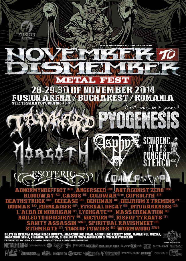 November to Dismember Fest are loc la Fusion Arena intre 28 si 30 noiembrie 2014!